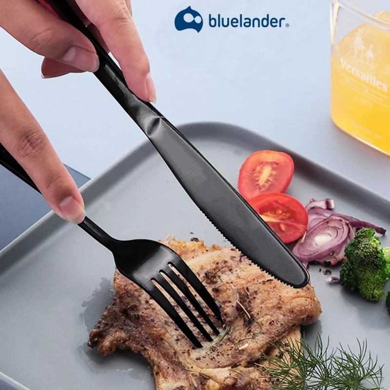 Bluelander Juego De Cubiertos De Acero Inoxidable Portátil De 32