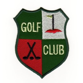 Golf Club Logo Green Crest Badge Iron-On Patch Size 6.2 x 8.0 cm