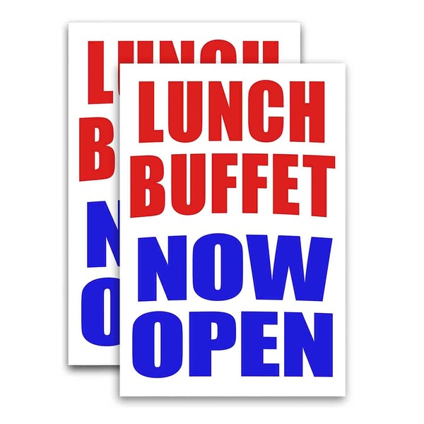 Lunch Buffet Now Open (24" X 36") Vinyl Decal Only