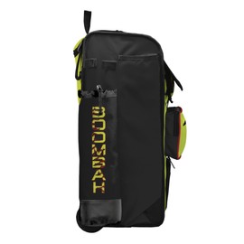 Boombah Rolling Catchers Superpack Bat Bag - 23-1/2" x 13-1/2" x 9-1/2" - Telescopic Handle - Holds 4 Bats - Wheeled Version - Softball Homerun Optic Yellow/Black/Red