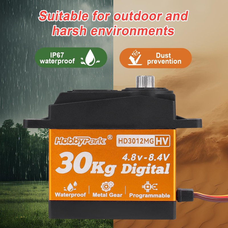 HobbyPark Waterproof 30KG High Torque Servo Motor Metal Gear Digital