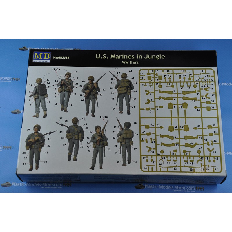 US MARINES IN JUNGLE 4 FIG WWII 1/35 MASTER BOX
