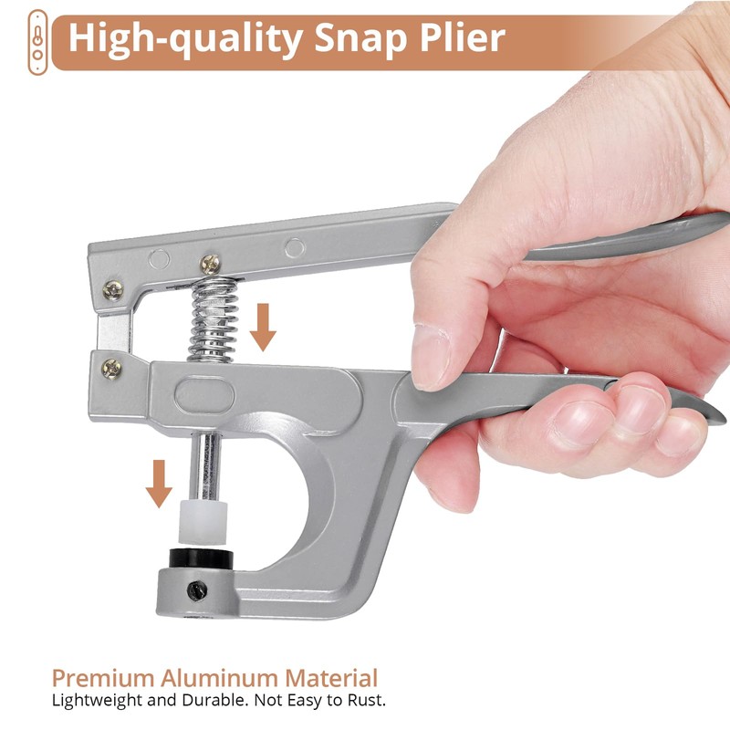 Kamtop Snaps and Snap Pliers Set, 120 Sets T5 Plastic