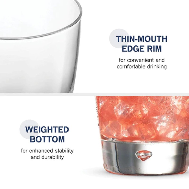 Bormioli Rocco Luna Set Of 12 Cooler Glasses, 15.25 Oz.