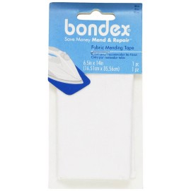 BONDEX WHITE FABRIC IRON ON MENDING TAPE-6 1/2" x 14"-Clothing,R