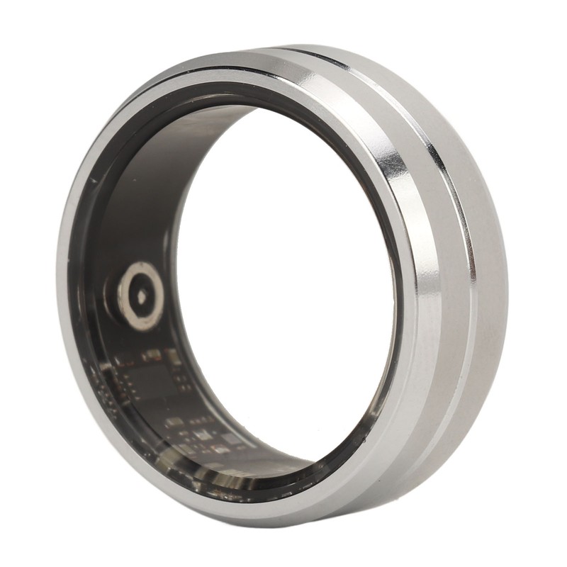 Smart Ring Silver IP68 Waterproof Pedometer Sleep Fitness Monitoring Remote