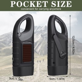 Leelosp 9 Pieces Hand Crank Flashlight Solar Powered Flashlight for Emergencies Dynamo Rechargeable LED Survival Light for Outdoor Sports Hiking Camping (Black,Green,Yellow)