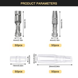 YIXISI 200 pieces 3.9 mm round connector kit, silver