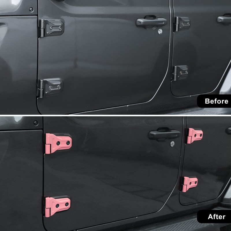 8PCS Door Hinge Cover Trim Accessories for 2018-2024 Jeep Wrangler