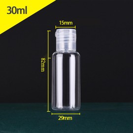 FuoooooGui Plastic Refillable Bottle 30ml Set of 4 Label Bottles Leak Proof Containers Clear
