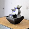 zen' Light Natural Boro Fontaine Resin Silver 13 x 13