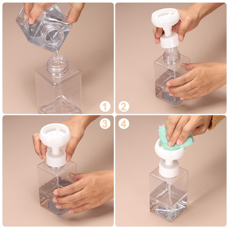 sourcing map 2PCS Flower Empty Foam Pump Bottle, 650ml Travel