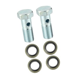 VekAuto 2 Set Universal Auto Banjo Bolt Brake Fitting Adapter Kit M10 x 1.25 Brake Line Thread Bolt with Washers Auto Accessories