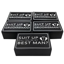 Sai Creations Groomsmen Gift Box (5 Pack) | Groomsman Gift | Groomsmen Proposal Box (4 Groomsman Boxes, 1 Best Man)