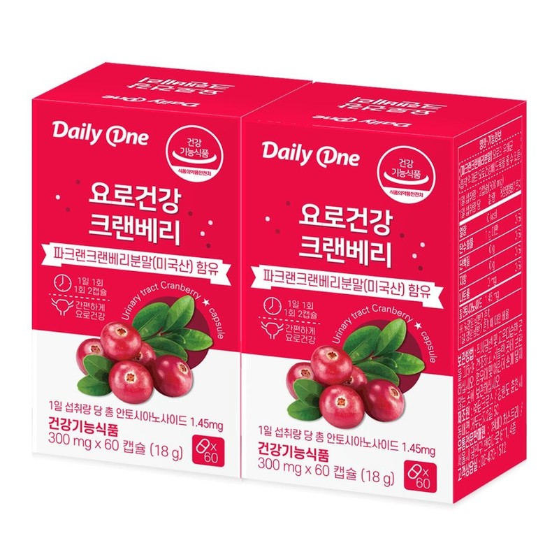 Daily One Urinary Tract Health Cranberry 300mg / 데일리원 요로건강