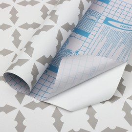 GloryTik 17.3" x 118"Gray and White Contact Paper Self Adhesive Removable Shelf Liners Peel and Stick Embossing Shelf Liners for kitchen cabinets Drawer