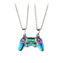 Fuqimanman2020 1 Pair Game Controller Couple Pendant Necklace for Couples Lovers Him and Her Best Friend Friend BFF Friendship Punk Jewelry-Colorful
