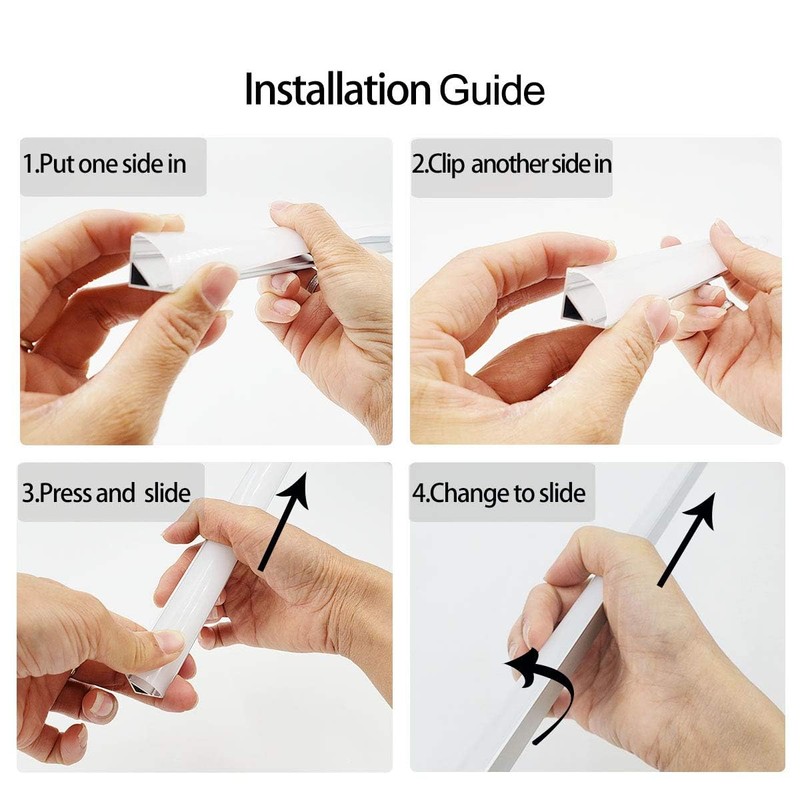 HAMRVL 6-Pack 1ft/30cm 16x16mm Led Aluminum Channel System with Cover