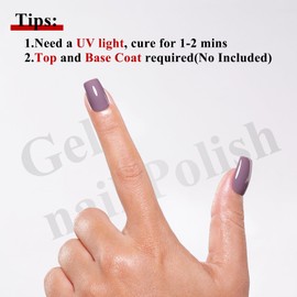 Imtiti Grey Purple Gel Nail Polish, Grey UV Gel Polish for Nail Art Soak off UV Led
