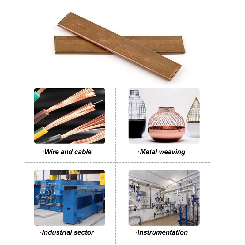 Flat Copper Rails, GEBAUM 105 x 20 x 3 mm