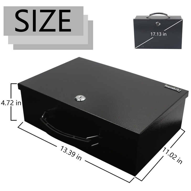 Yuanshikj Fireproof Lock Safe Box for Documents, Key Lock Steel