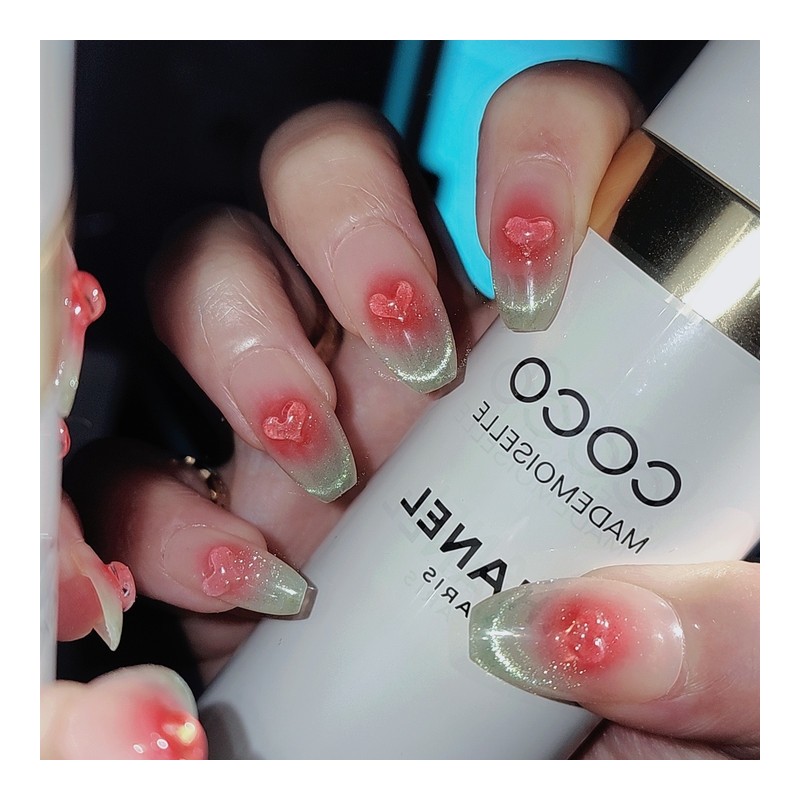 Watermelon Bar [Handmade Nail Tips] - Coffin / 수박바 [수제네일팁]