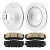 PHILTOP Rear Brake Pads and Rotors kit Fit for GMC