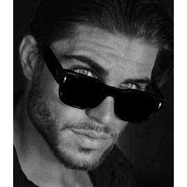 ZIMUSUN Square Thick Frame Sunglasses for Women Men Fashion Chunky Rectangle Sun Glasses Black Shades(A3 Black/Blue)