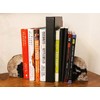AMOYSTONE Agate Bookends Black Geode Book Ends Heavy Duty Bookend