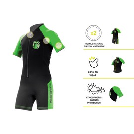 Cressi Little Shark 2 mm Wetsuit for Children Available Short Sleeve and Long Sleeve, black