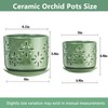 LITUDISO 6+5 Inch Orchid Pots with Holes, Ceramic Orchid Pots