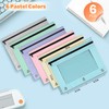 Lanpn Pencil Pouch for 3 Ring Binder 6 Pack, Pastel