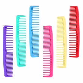 6 Pcs Colorful Hair Combs for Women, Wide Tooth Fine Dressing Detangler Comb for Kids Woman Men (Red, Blue, Green, Purple, Pink, Yellow)