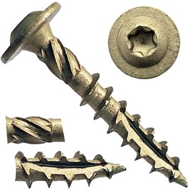 Jake Sales #14 x 2" Construction Lag Screw Exterior Coated Torx/Star Drive Heavy Duty Structural Lag Screw Far Superior to Common Lag Screws (Full Box -1000 Screw Count) Modified Truss Washer Head