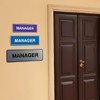 Standard Manager - Placa decorativa para puerta y pared, Black/silver,