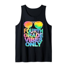 Fourth Grade Vibes Only Sunglasses Back To School Tie Dye Tank Top