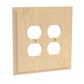 Designs of Distinction Wood Switch Cover - Unfinished/Raw Hardwood - Laser Cut & Includes Installation Hardware - 01451002-1 (Hard Maple)