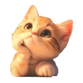 2pcs Durable PVC Car Sticker - Adorable Kitten Gazing at The Sky- 4.53"x5.12", Weather-Resistant Decal for Cars, Motorcycles, and Laptops -2D Flat Sticker |#CZ294