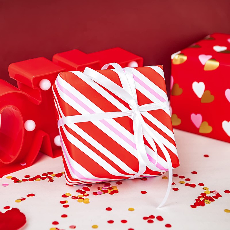 WRAPAHOLIC Valentine's Day Wrapping Paper Roll - 3 Rolls -