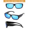 DUCO POLARISED OVERGLASSES Wraparound Fit Over Glasses for Myopia 8956