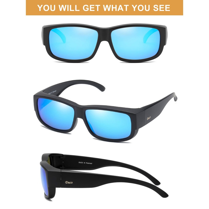 DUCO POLARISED OVERGLASSES Wraparound Fit Over Glasses for Myopia 8956