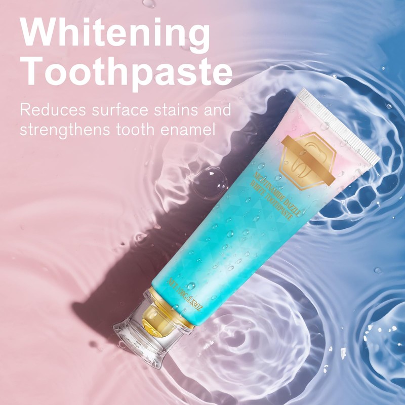 Niacinamide Whitening Toothpaste for Fresh Breath, Gentle Stain Removal &