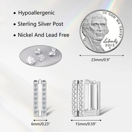 ALEXCRAFT Sterling Silver 925 Earrings Double Hoop Earrings Small Women Hypoallergenic 14k Real Gold-Plated Cartilage Piercing Earrings Sleeping Hoop Earrings Small Huggie Hoop Earrings Fashion Double