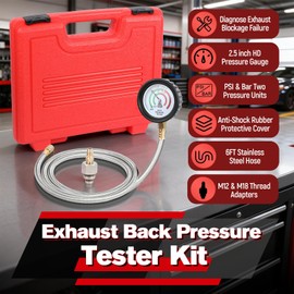 Exhaust Back Pressure Tester Kit with 6FT Stainless Steel Hose