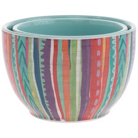Boston International Fiesta Taco Ceramic Nesting Bowls, Set of 2