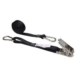 US Cargo Control - Stainless Steel Ratchet Strap Tie Down - 1 Inch Wide X 10 Foot Long - Black Tie Down Strap - Stainless Steel Thumb Ratchet - Dependable Utility Strap to Secure Cargo