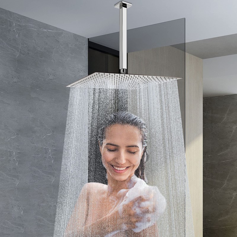 NearMoon Rain Shower Head With Shower Arm, Ceiling Mount Square