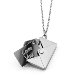 ziella To My Love Necklace For Women,Envelope Love Letter Necklace,Love You Secret Gift Message Engraved Locket Gift for Romantic Christmas Birthday Valentine (Sliver)