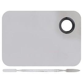 Generic Paleta de Mezcla de Maquillaje Cosmético Profesional de Acero Inoxidable con Espát