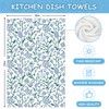 6 Pack Floral Kitchen Towels Blue Dish Cloth Quick Dry